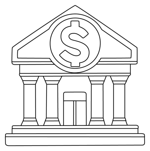 Bank emoji coloring page free printable coloring pages