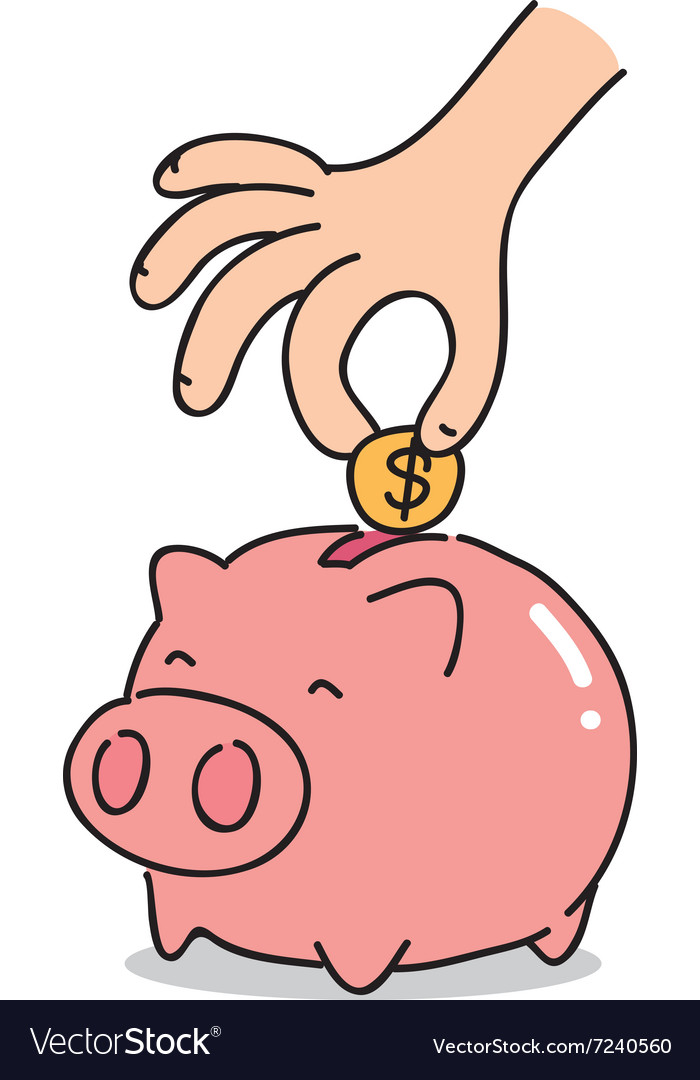 Cartoon piggy bank royalty free vector image