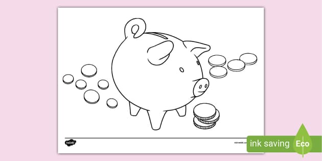 Piggy bank louring sheet pocket money saving money