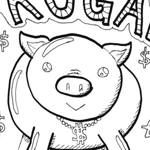 Coloring piggy bank