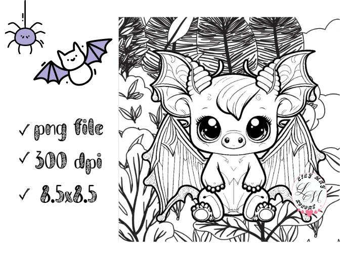 Piggy batz coloring page