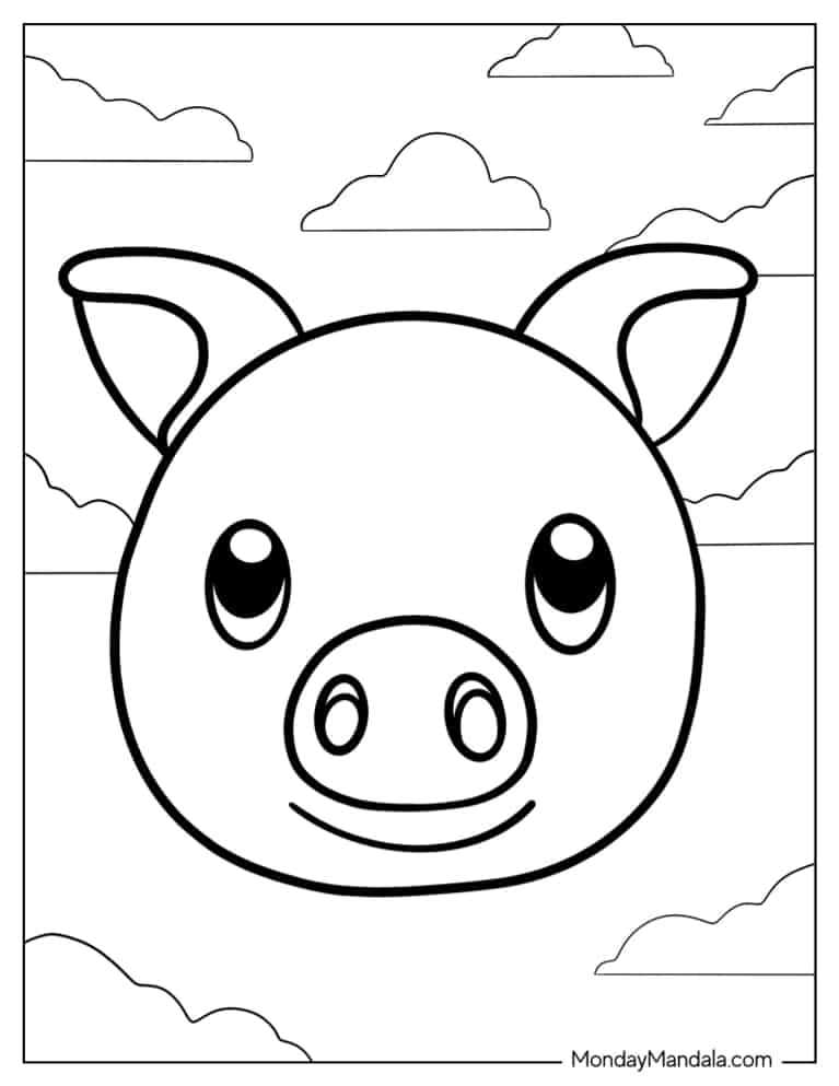 Pig coloring pages free pdf printables