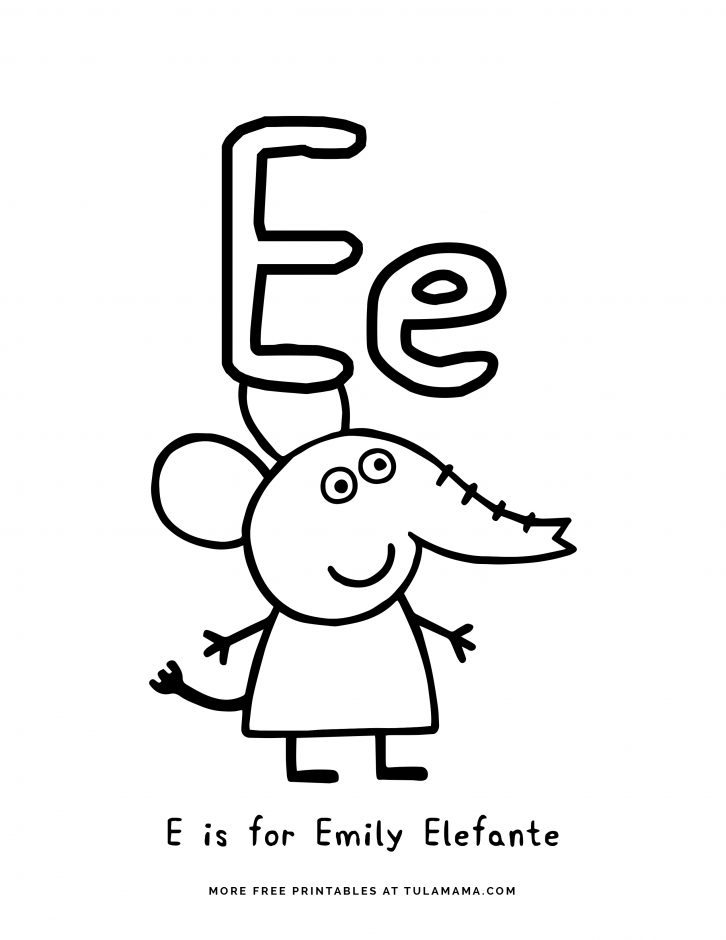 Free printable peppa pig abc coloring pages for preschoolers