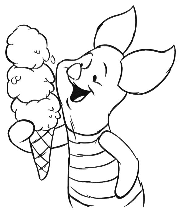 Coloring pages piglet ice cream coloring pages