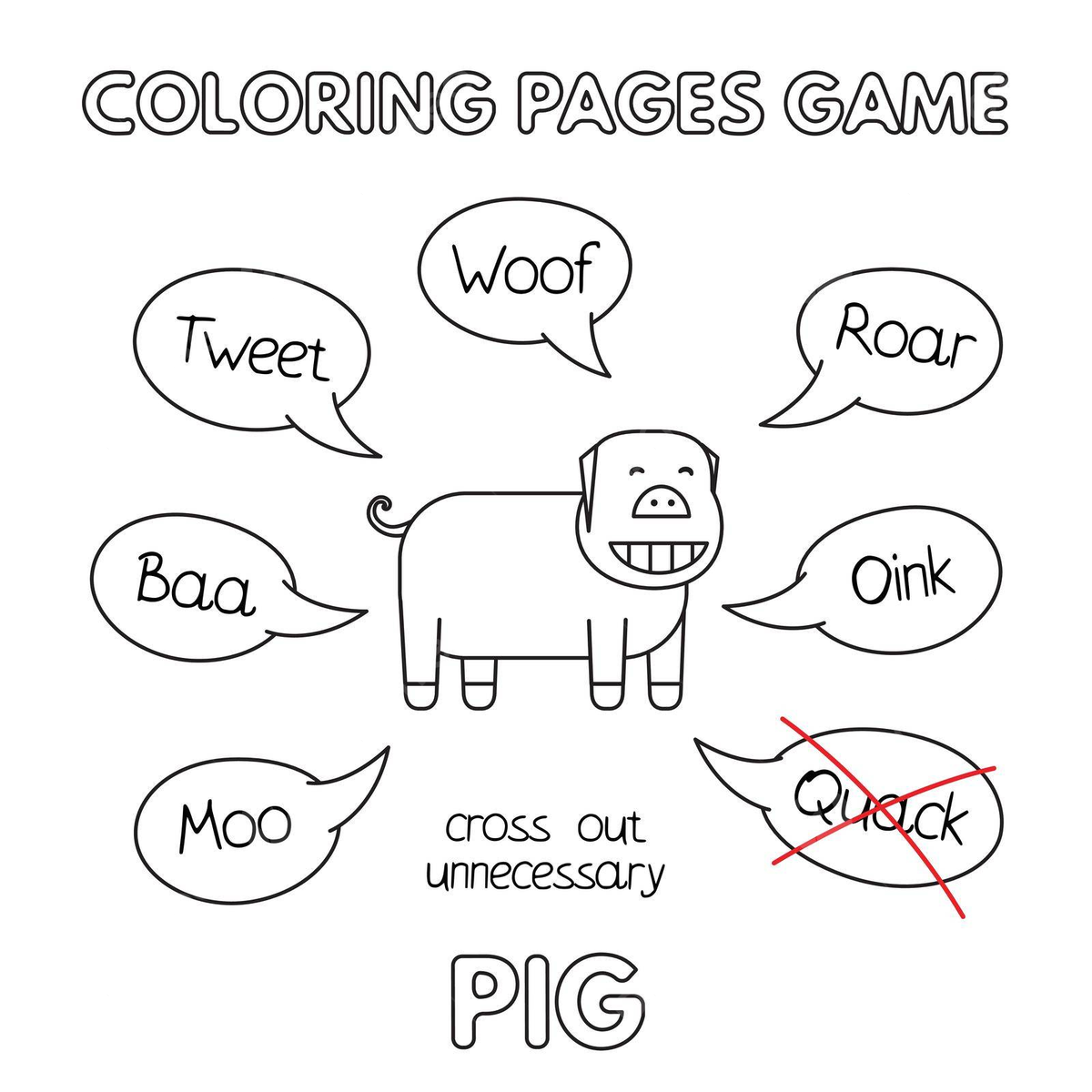 Pig coloring vector art png images free download on