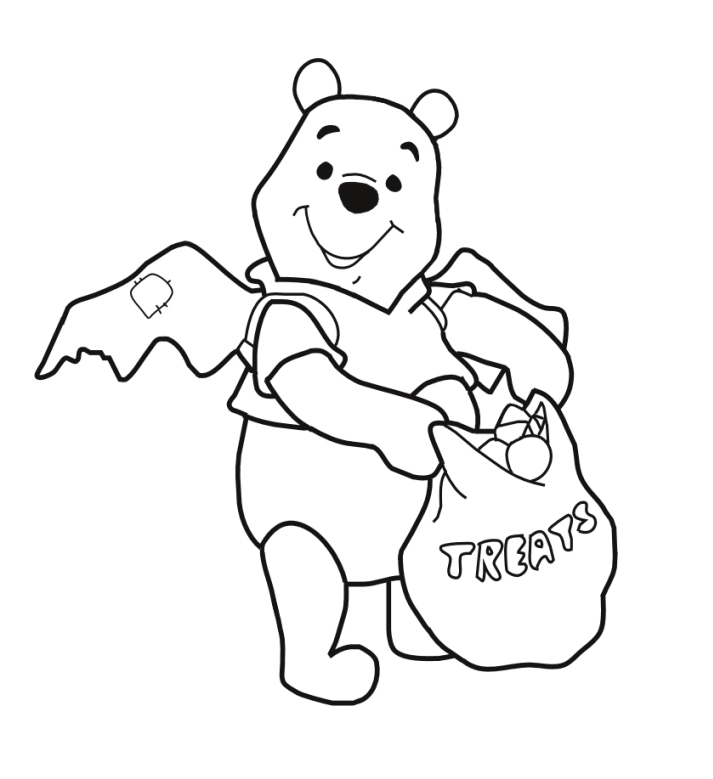 Free printable disneys pooh tigger piglet halloween coloring pages