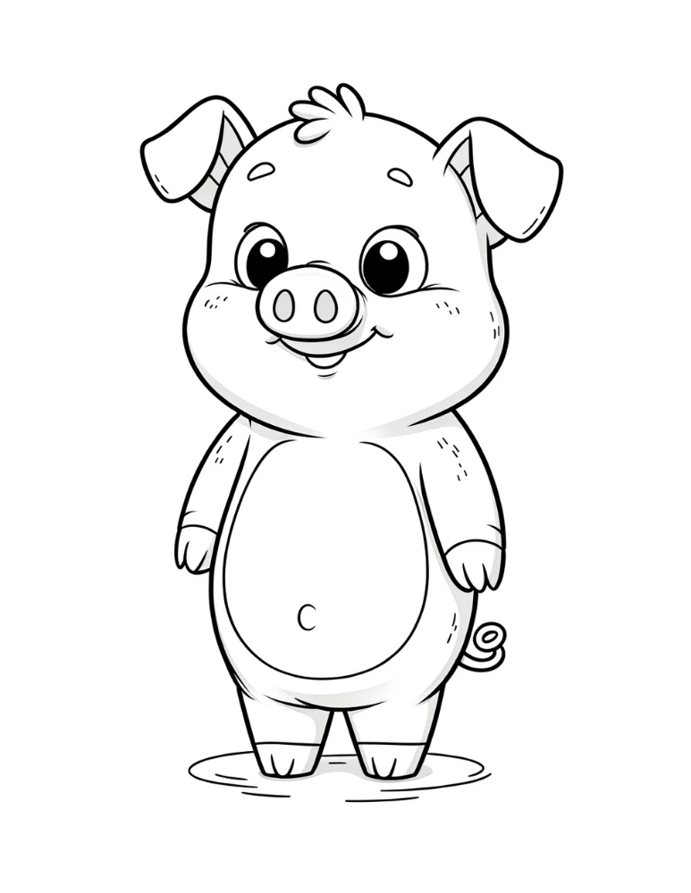 Free pig coloring pages for kids