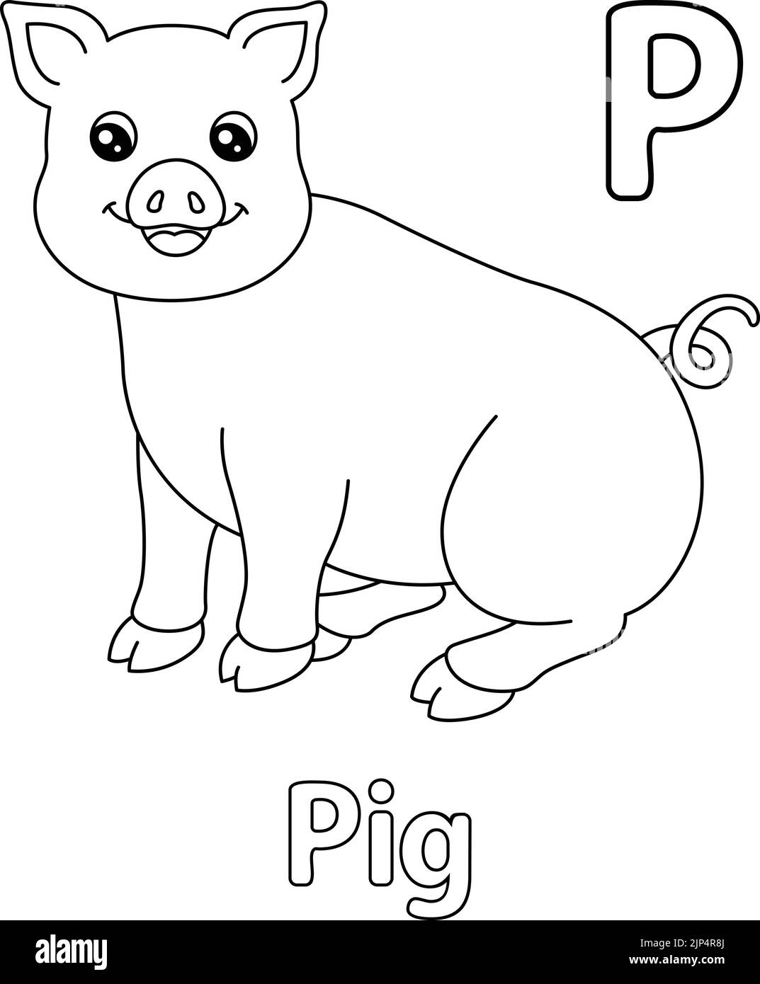 Pig coloring sheet cut out stock images pictures