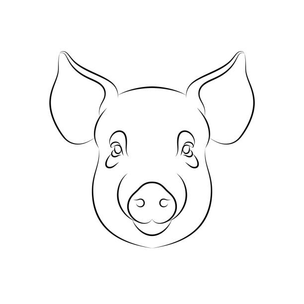Pig stencil stock illustrations royalty