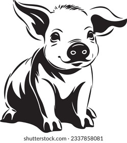 Piglet playing basic simple minimalist vector stock vector royalty free