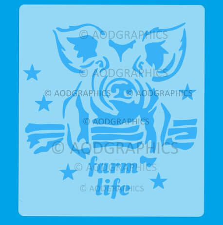 Farm life pig stencil