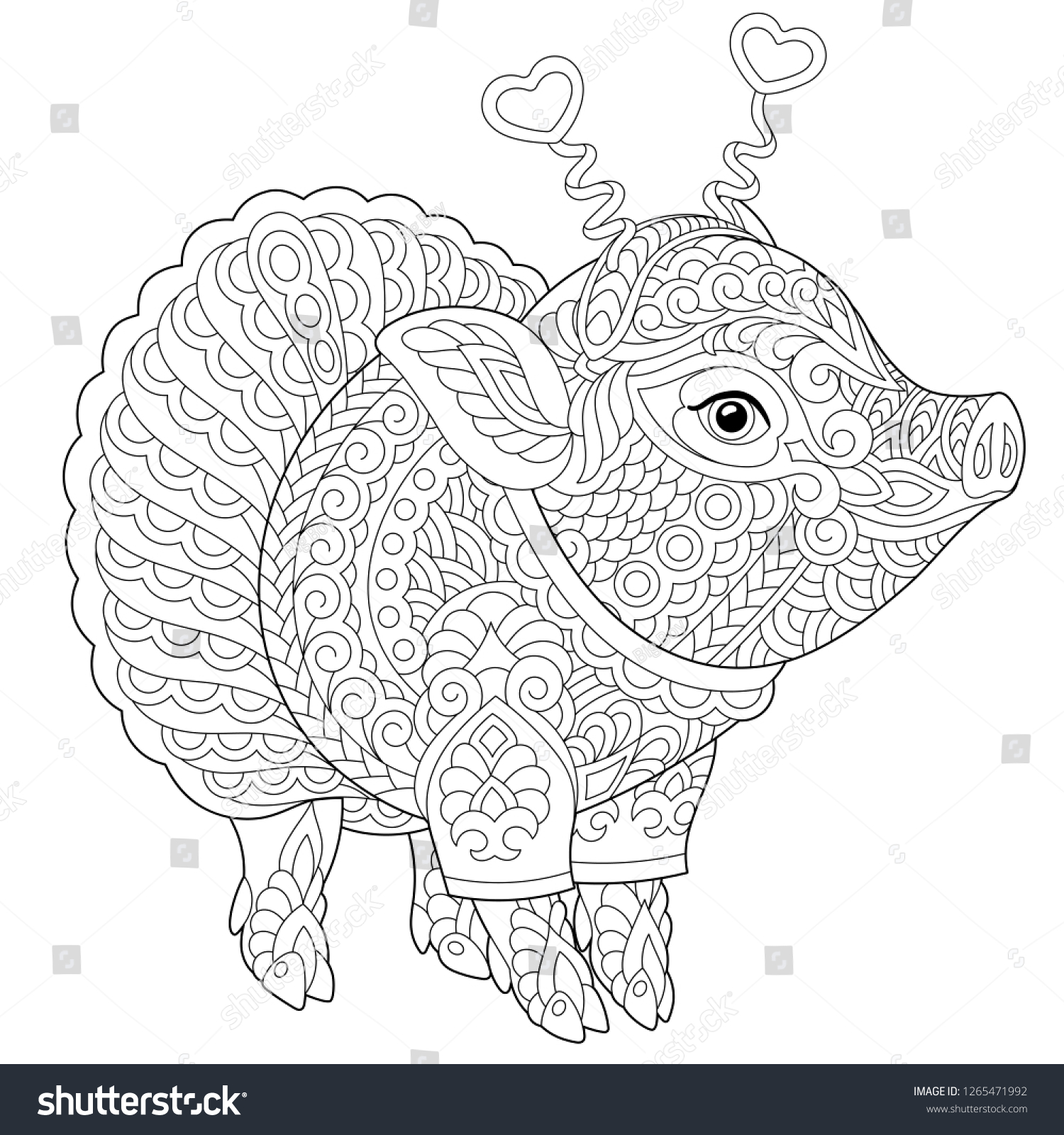 Pig coloring page coloring book anti stock vector royalty free