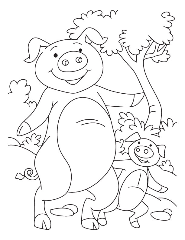 Pig with its piglet coloring pages download free pig with its piglet coloring pages for kids best coloring pages