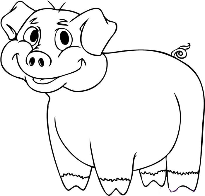Pig shape s crafts and colouring pages