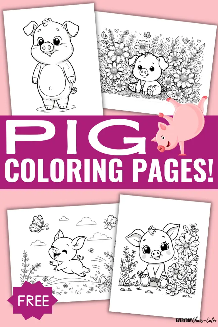 Free pig coloring pages for kids