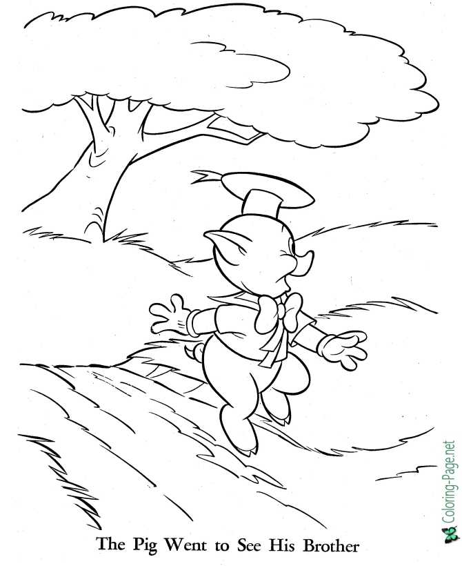 The three little pigs coloring pages