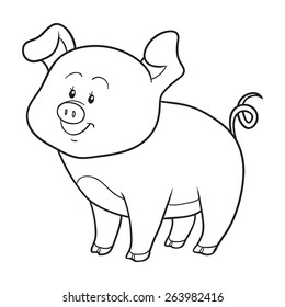 Coloring book pig stock vector royalty free