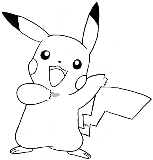 How to draw pikachu saying pika after winning a battle