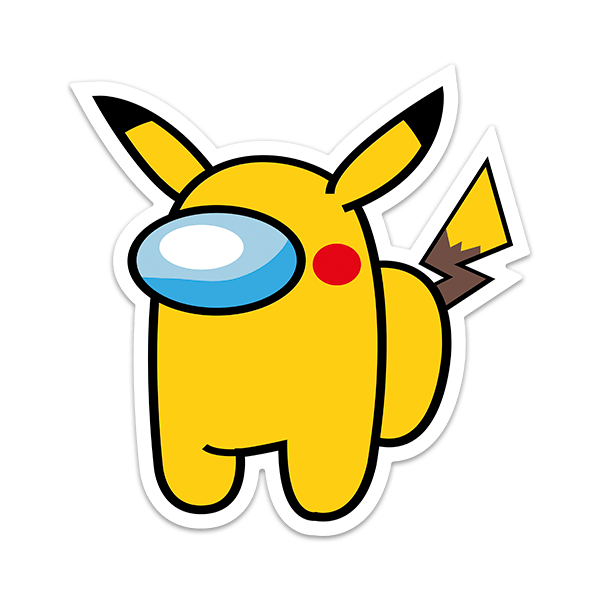 Wall sticker among us pikachu