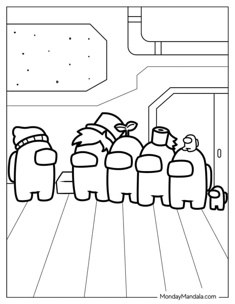 Among us coloring pages free pdf printables