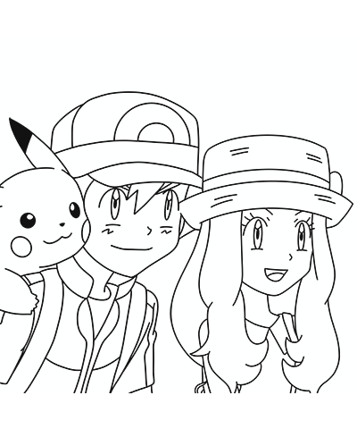 Ash serena coloring page download free printable