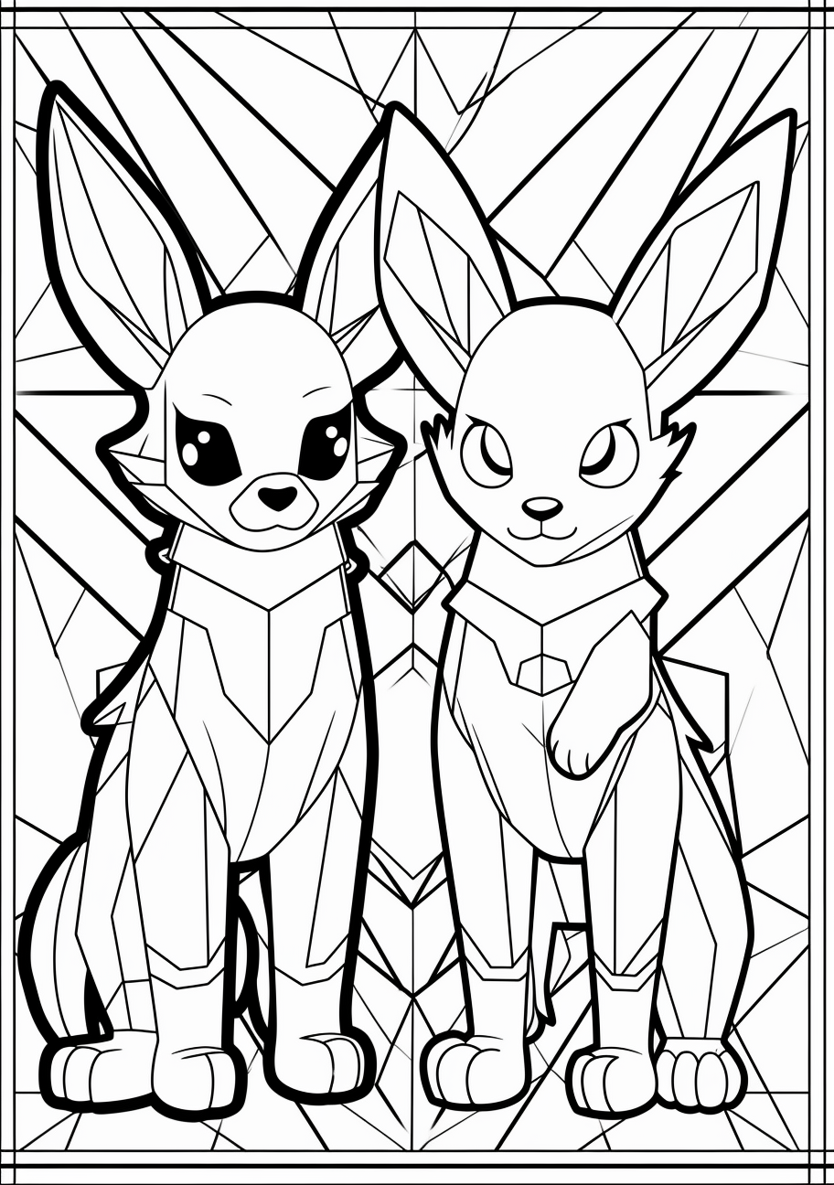 Eevee and pikachu coloring s relaxing educational fun coloring