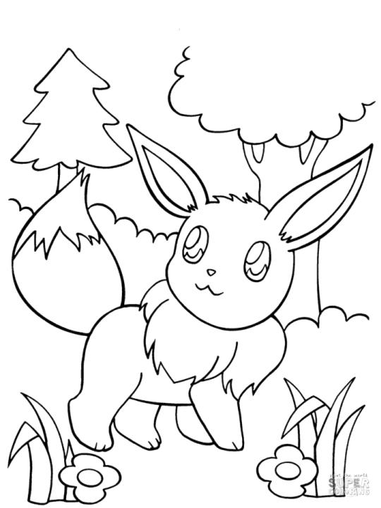 Free printable eevee coloring pages