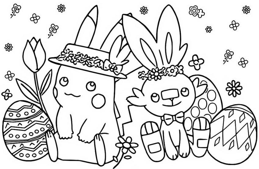 Coloring pages easter pokãmon