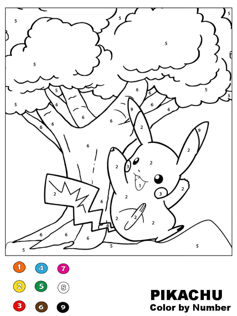 Pikachu color by number