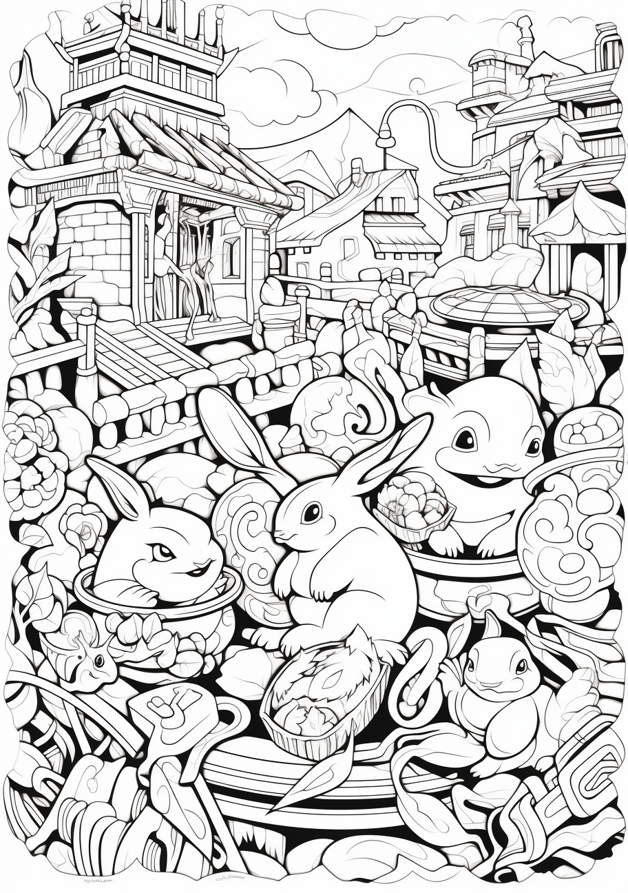 Pikachu with friends pocket monsters