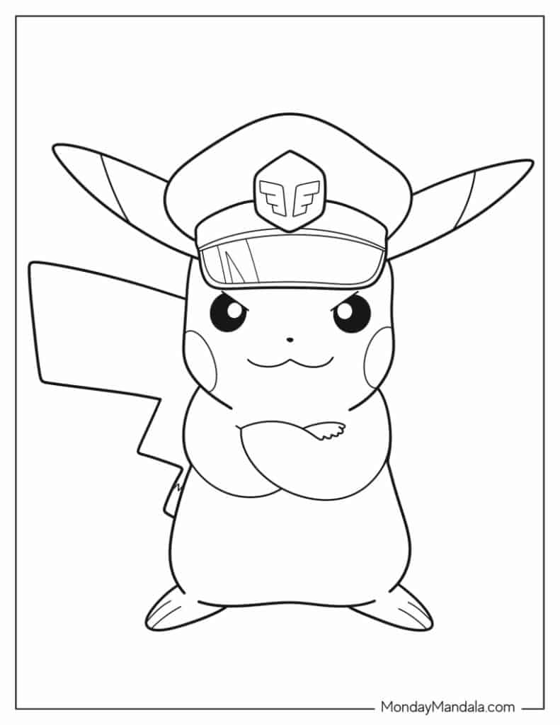 Pikachu coloring pages free pdf printables