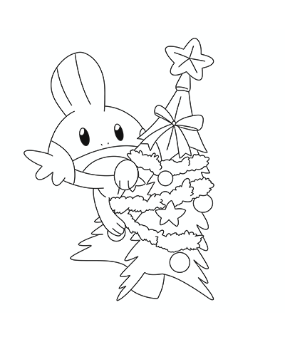 Mudkip christmas coloring page free printable drawings