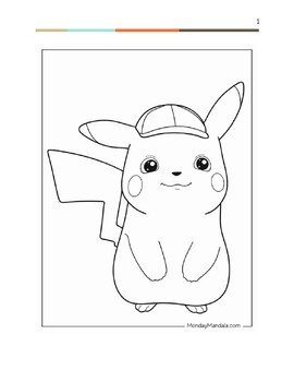 Pikachu coloring pages by the coloring cove tpt