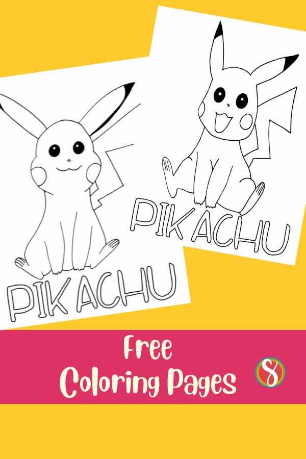 Free pikachu coloring pages â stevie doodles