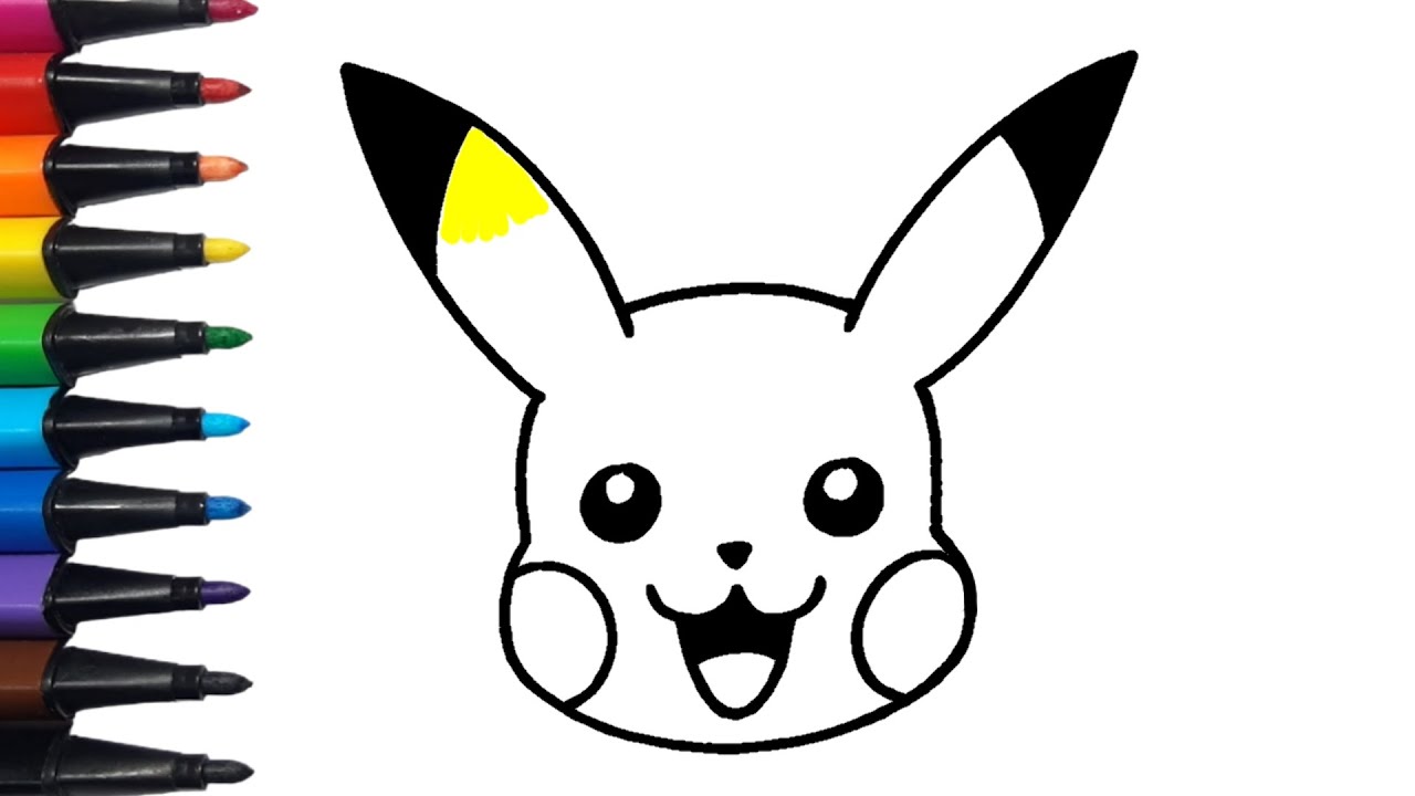 How to draw pikachu for beginners and coloring for kids how to draw easy draw with e ððïð