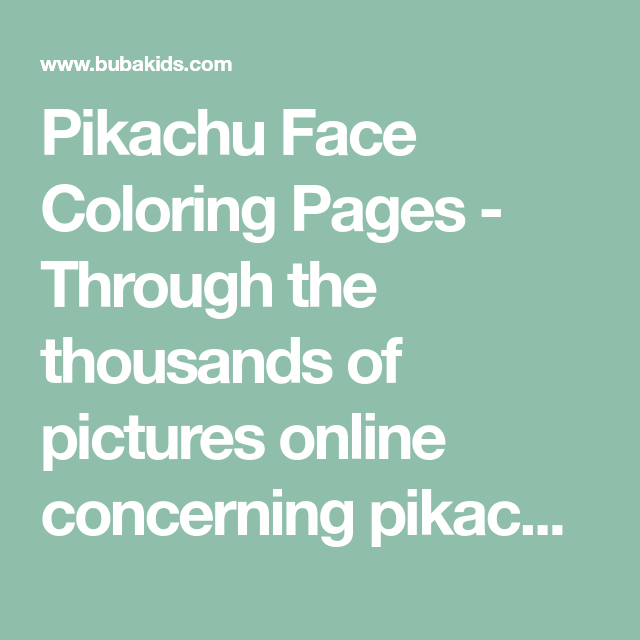Pikachu face coloring pages