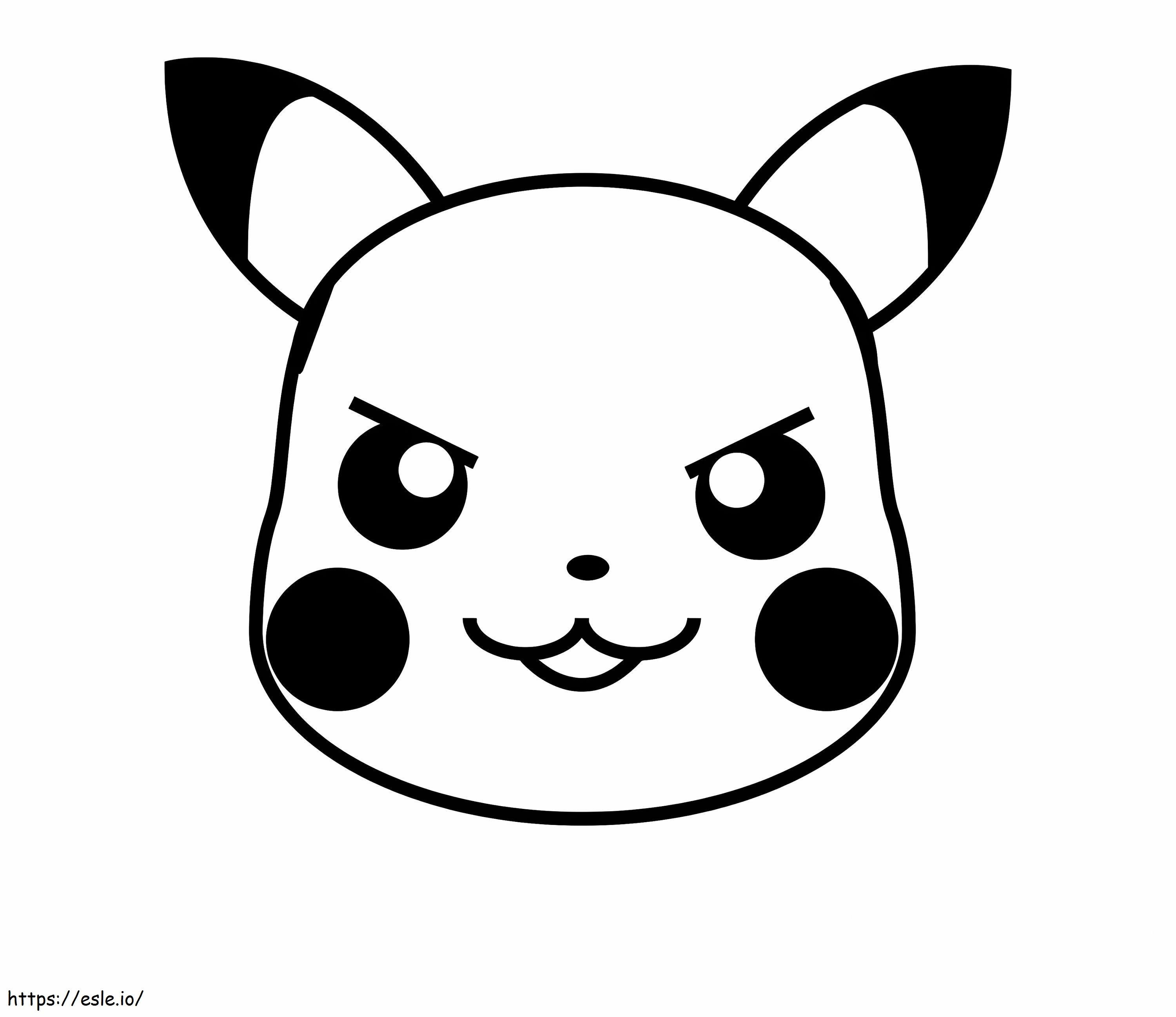 Pikachus face coloring page