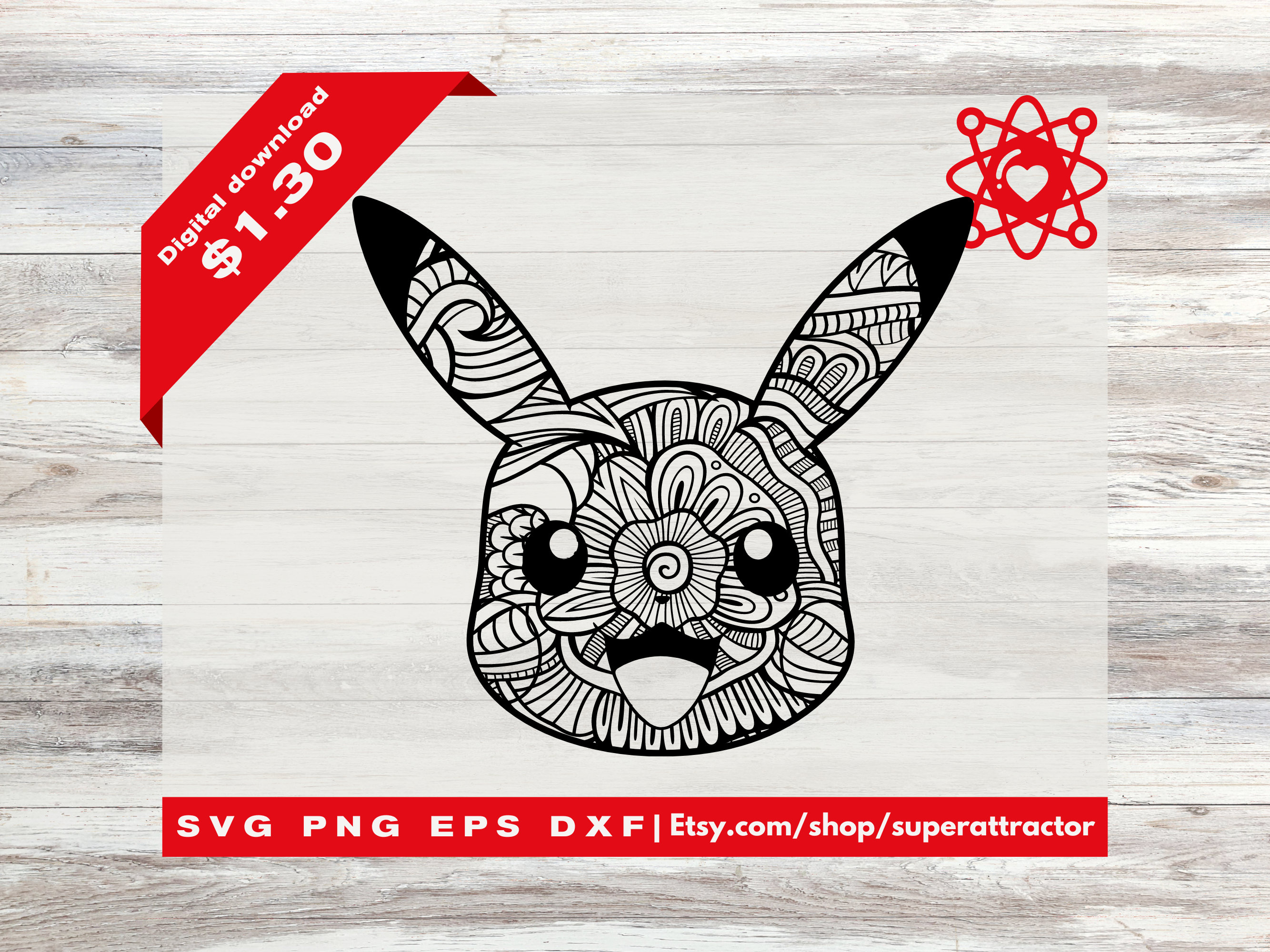 Pikachu tattoo tribal doodle art stencil outline vector svg eps png dxf downloadable file coloring book stickers paint by number