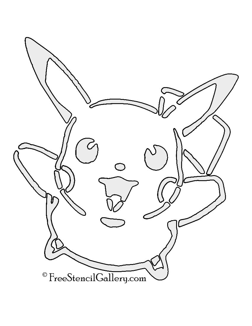 Pikachu pumpkin stencil pokemon stencils halloween pumpkin stencils
