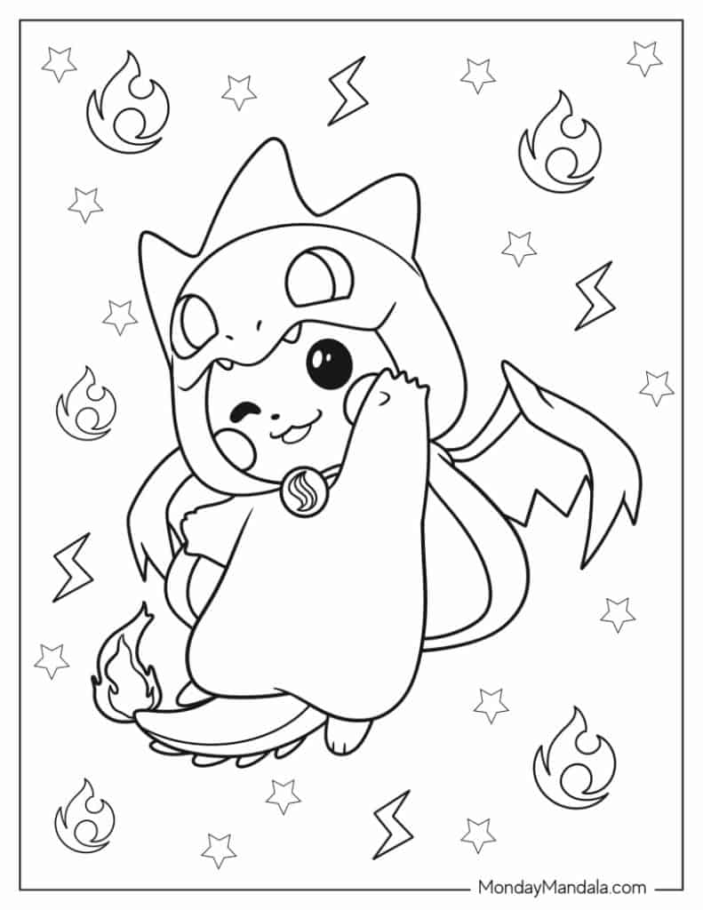 Pikachu coloring pages free pdf printables