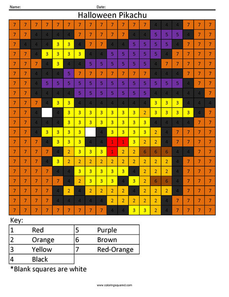 Halloween pikachu coloring