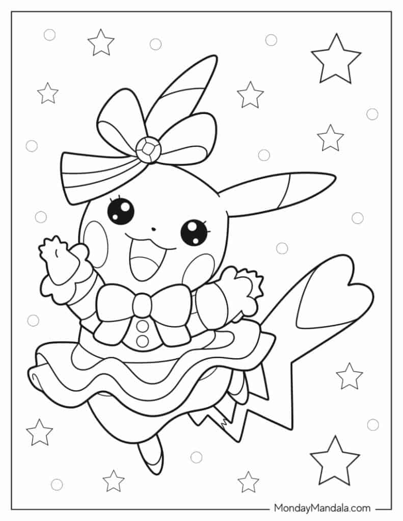 Pikachu coloring pages free pdf printables