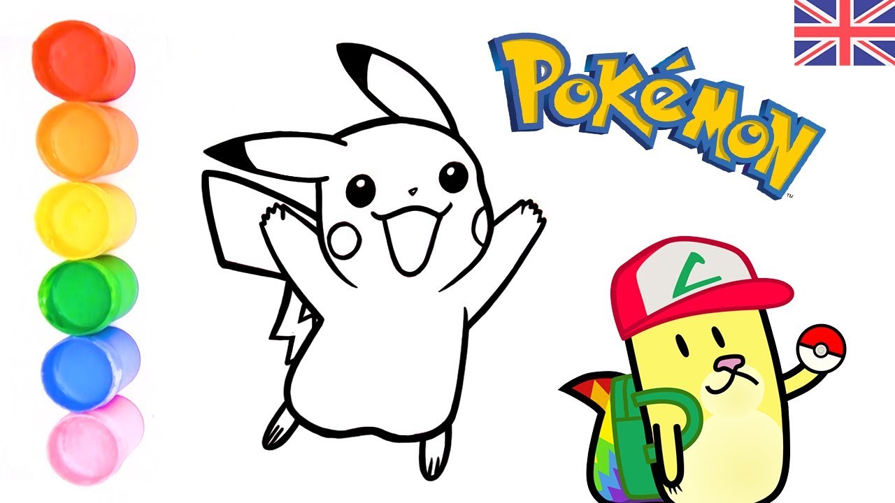 How to paint pikachu âï pokãmon coloring pages ð summer activities âï gato rainbow gata moon