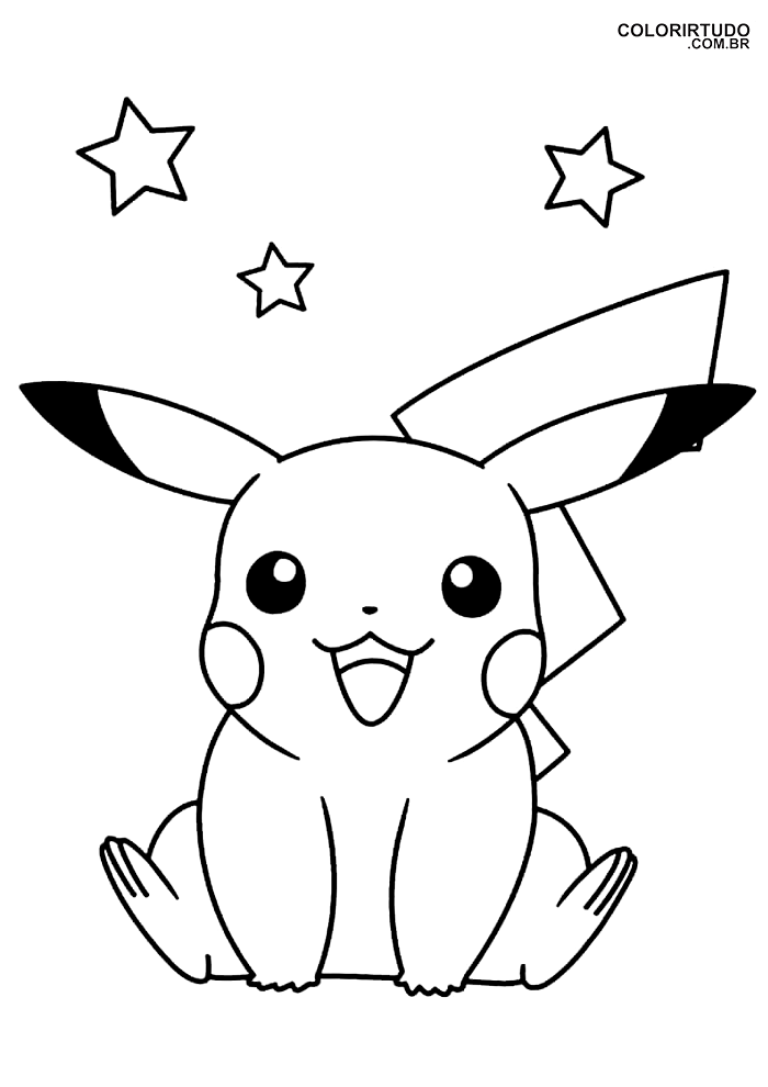 Desenhos pikachu para colorir e imprimir