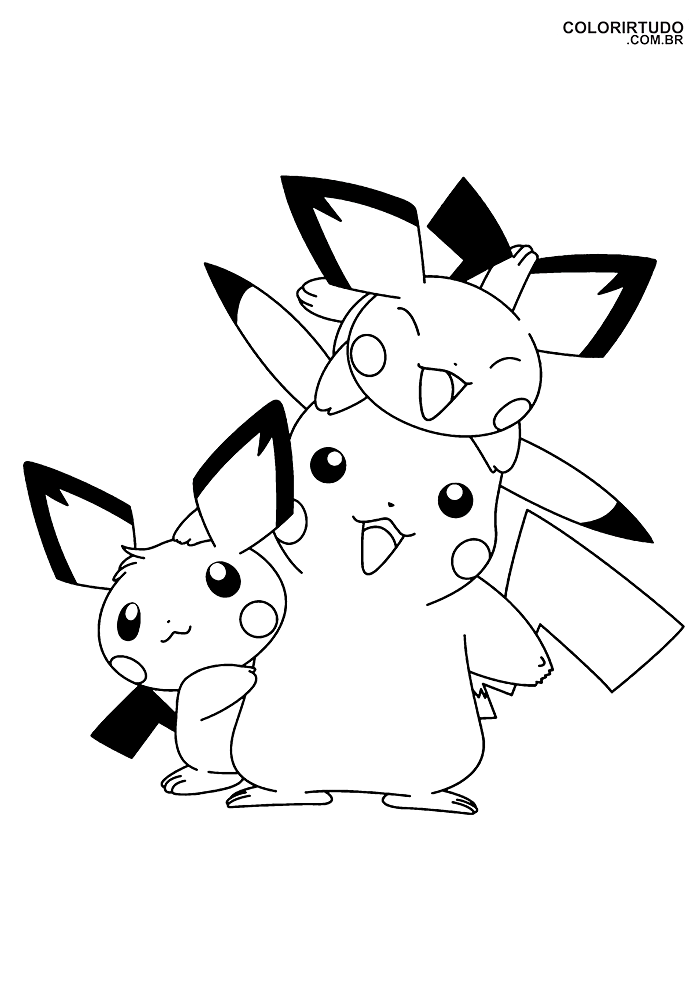 Desenhos pikachu para colorir e imprimir