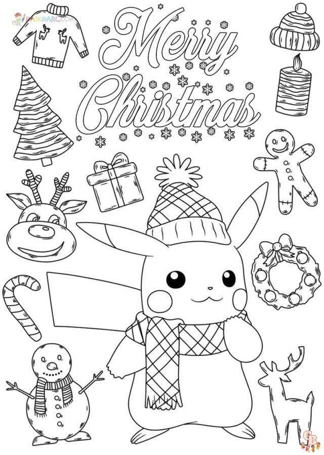 Pokemon christmas coloring pages free printablefor kids