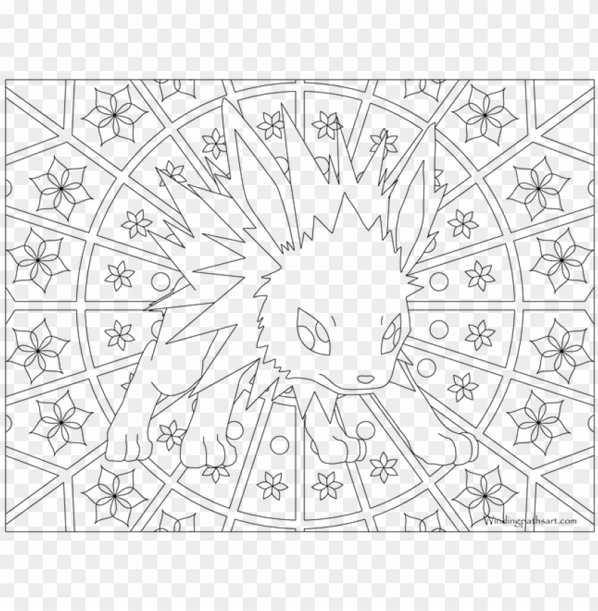 Adult pokemon coloring page jolteon