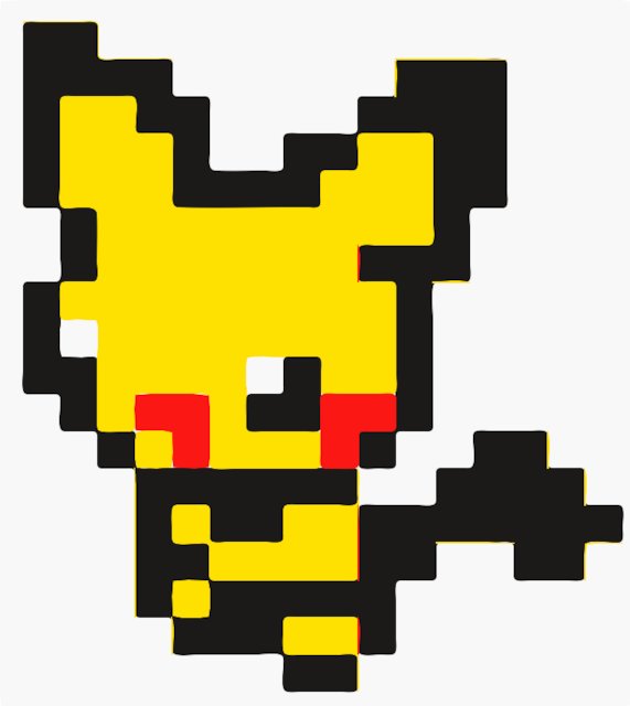 Bit pikachu stencil in layers