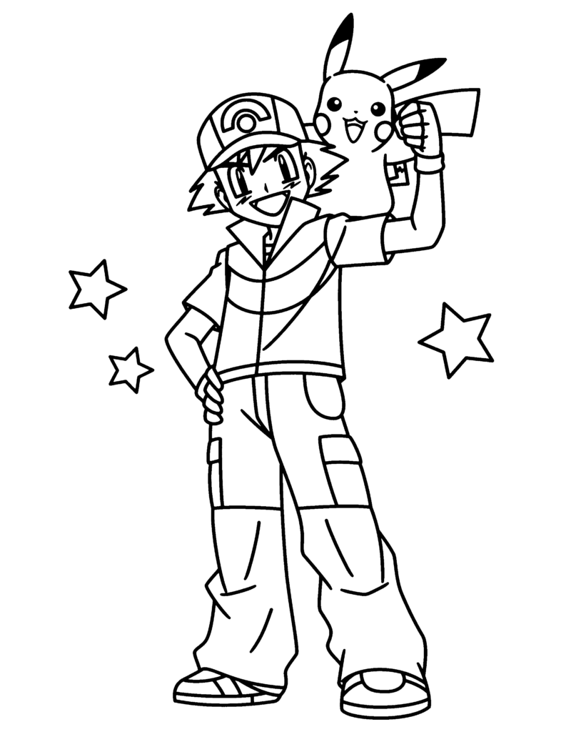 Ash ketchum coloring pages