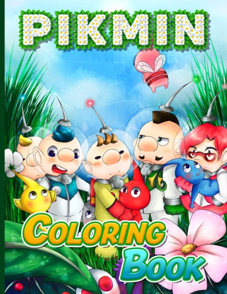 Pikmin loring book pikmin wonderful adults loring books stress relieving witch ultimate books
